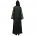 A-line party wear abaya with Resham embroidery work- Green